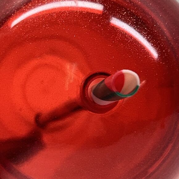 Starbucks Metallic Red Green Gold Stripe Cold Cup Dome Tumbler 24oz - Picture 4 of 5